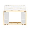 TIRAMISUBEST Wooden Twin Size House Bed with Fence and Roof, Kids Floor Bed Platform Bed with 2 Movable Wardrobes, Playhouse Bed for Bedroom - 4 of 4