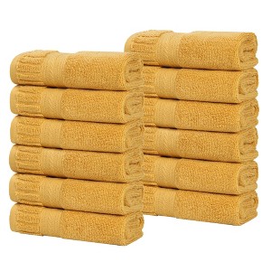 Ribbed Textured Border Zero Twist Cotton Medium Weight Towel Set by Blue Nile Mills - 1 of 4