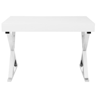 White Wood Contemporary Home Office Desk with Drawer