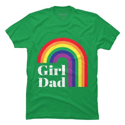 Adult Design By Humans Father's Day Girl Dad Pride Rainbow By KangThien T-Shirt