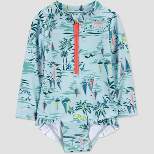 Carter's Just One You® Baby Girls' Scenic One Piece Rash Guard - Blue