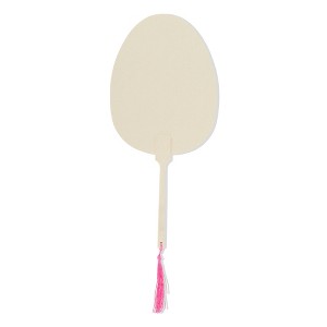 Unique Bargains Portable Double-Sided Long Handle Xuan Paper Folding Fan 1 Pc - 1 of 4