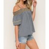 Women's Mixed Gingham Off the Shoulder Top - Hem & Thread - 3 of 4