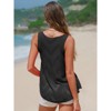 EXLURA Womens Summer Sleeveless Scoop Neck Knit Sweater Vest Crochet Hollow Out Tank Tops - 4 of 4