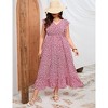 Clearlove Women's Summer Plus Size Dress Ruffle Cap Sleeveless V Neck Side Split Long Beach Maxi Dress - 2 of 4