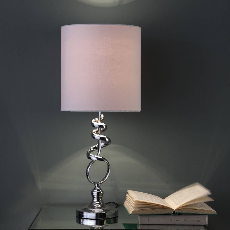21.5&#34; Modern Metal Table Lamp with Twisted Base Silver - Ore International, 5 of 6