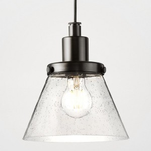 Urban Ambiance Luxury Modern Farmhouse Indoor Pendant,  8-5/8''H x 8"W x 8''D,  Matte Black Finish, UHP4670 - 1 of 4