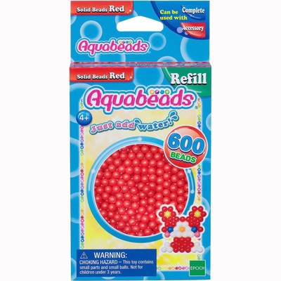 Aquabeads Solid Red Bead Pack, Arts & Crafts Bead Refill Kit for Children - 600 solid red beads