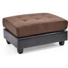 Passion Furniture Pounder Chocolate Faux Leather Upholstered Ottoman - 2 of 4
