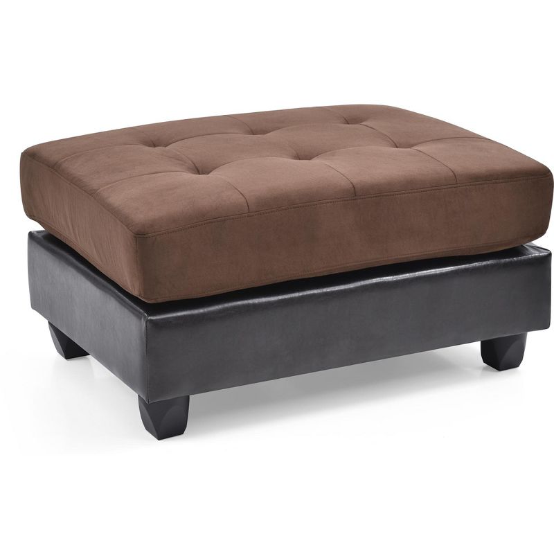 Passion Furniture Pounder Chocolate Faux Leather Upholstered Ottoman, 2 of 6