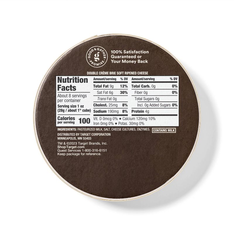 Double Cr&#232;me Brie Cheese Wheel - 8oz - Good &#38; Gather&#8482;, 3 of 7