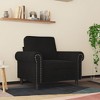 Sofa Chair Black Velvet, Metal Single Durable Armchair - 3 of 4
