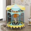 Infans 64" Kids Trampoline w/ Detachable Canopy Safety Enclosure Net Foam Handle Yellow - 3 of 4