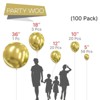 PartyWoo Balloons Metallic Gold Chrome 36 18 12 10 5 Inch 100 pcs - 2 of 4