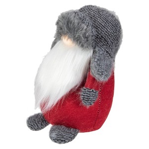 Northlight LED Lighted Plush Gnome with Long Beard Christmas Figure - 8.25" - Red and Gray - 1 of 4