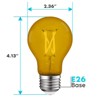 Luxrite A19 LED Yellow Edison Light Bulb, 4.5W=60W Equivalent, Clear Glass Filament, UL Listed, Indoor Outdoor, Porch, E26 Standard Base 6 Pack - 3 of 4