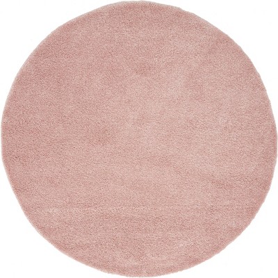 Calabasas Chic Pink Round Shag Area Rug for Kids