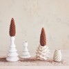 Storied Home Stoneware Pinecone Shaped Taper Holder, Reactive Glaze, Cream Color - 2 of 2