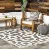 Nuloom Nicola Bars Geometric 5x8 Indoor/Outdoor Area Rug for Living Room Patio Deck Front Porch Kitchen, Grey/Ivory - 2 of 4