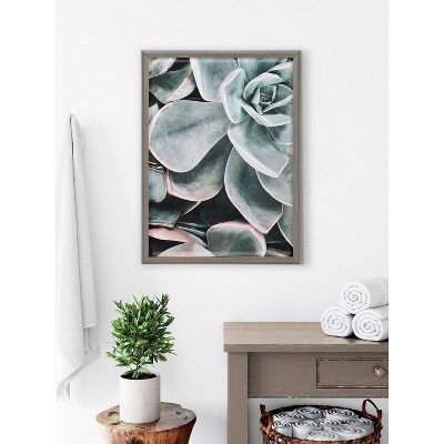 Gray Framed Botanical Succulent Plant Wall Art Set