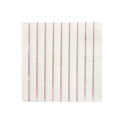 Meri Meri Metallic Pink Stripe Large Napkins