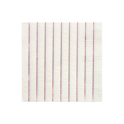 Meri Meri Metallic Pink Stripe Large Napkins