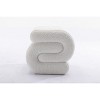 Cesicia S-shape Teddy Fabric Ottoman, Makeup Stool Footstool, 16.93" D × 19.69" W × 16.34" H - 3 of 4