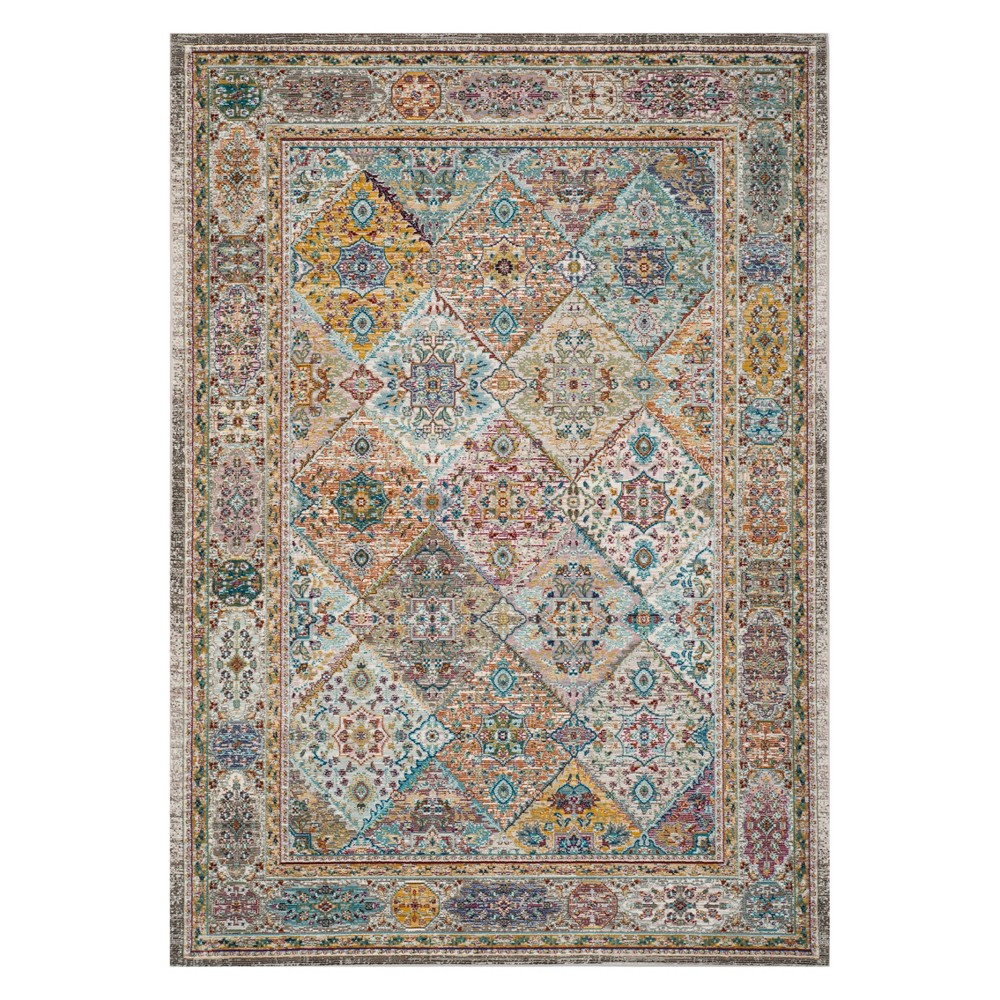 5'1inx7'6in Wanda Medallion Loomed Area Rug Cream/Multi - Safavieh