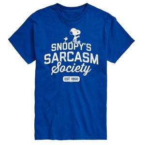 Men's - Peanuts - Snoopy Sarcasm Society Short Sleeve Graphic T-Shirt - 1 of 4