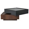 NicBex Modern 23.6" Square Coffee Table 2 Tier Center Table with Swivel Top and 2 Drawers for Living Room - 4 of 4