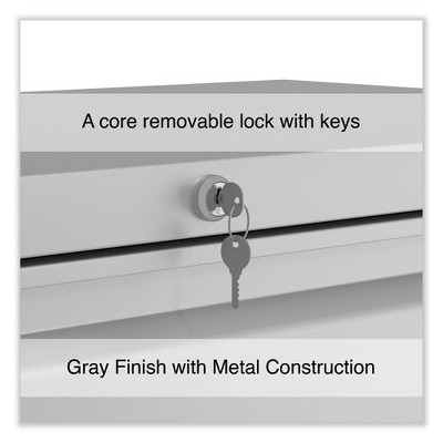 Light Gray 4-Drawer Lockable Mobile Lateral File Cabinet