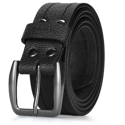 Wrangler Men’s Leather Embossed Logo Casual Every Day Belt for Jeans, Khakis Brown