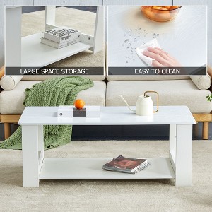CAVINAS Rectangular Coffee Tables for Living Room, A Modern and Practical Coffee Table, the Double Layered Coffee Table, MDF material - 1 of 4