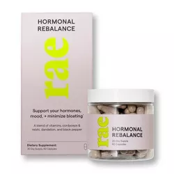 Rae ReBalance Dietary Vegan Supplement Capsules for Hormone Balance - 60ct