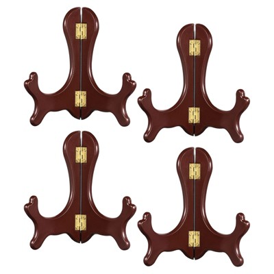 Unique Bargains Wood-like Plastic Rotatable Foldable Decorative Easels or Stands 4 Pcs