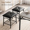 Dining Table with Benches - Kitchen Table Set for 4, Upholstered Bench and Square Stools, Metal and Wood Construction, Storage Included, Perfect for - 4 of 4