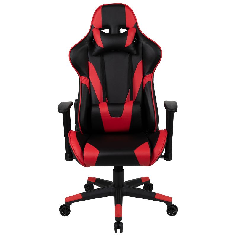 Emma and Oliver Racing Gaming Ergonomic Chair with Fully Reclining Back in Red LeatherSoft, 4 of 15