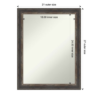 Bronze Charred Wood Rectangular Bathroom Vanity Mirror