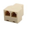Unique Bargains Home RJ12 6P6C 1 Female to 2 Female Port Telephone Wire Cable Connector Splitter Beige - 4 of 4