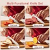 imarku Sharp Knife Set with Built-in Sharpener, Japanese Stainless Steel Kitchen Knife Set with Non-Slip Ergonomic Handle,14 PCS, Red - 4 of 4