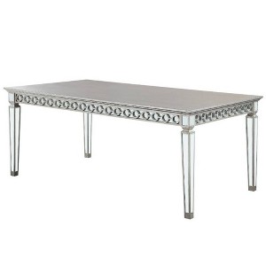 Varian Dining Table Mirrored/Antique Platinum - Acme Furniture - 1 of 4