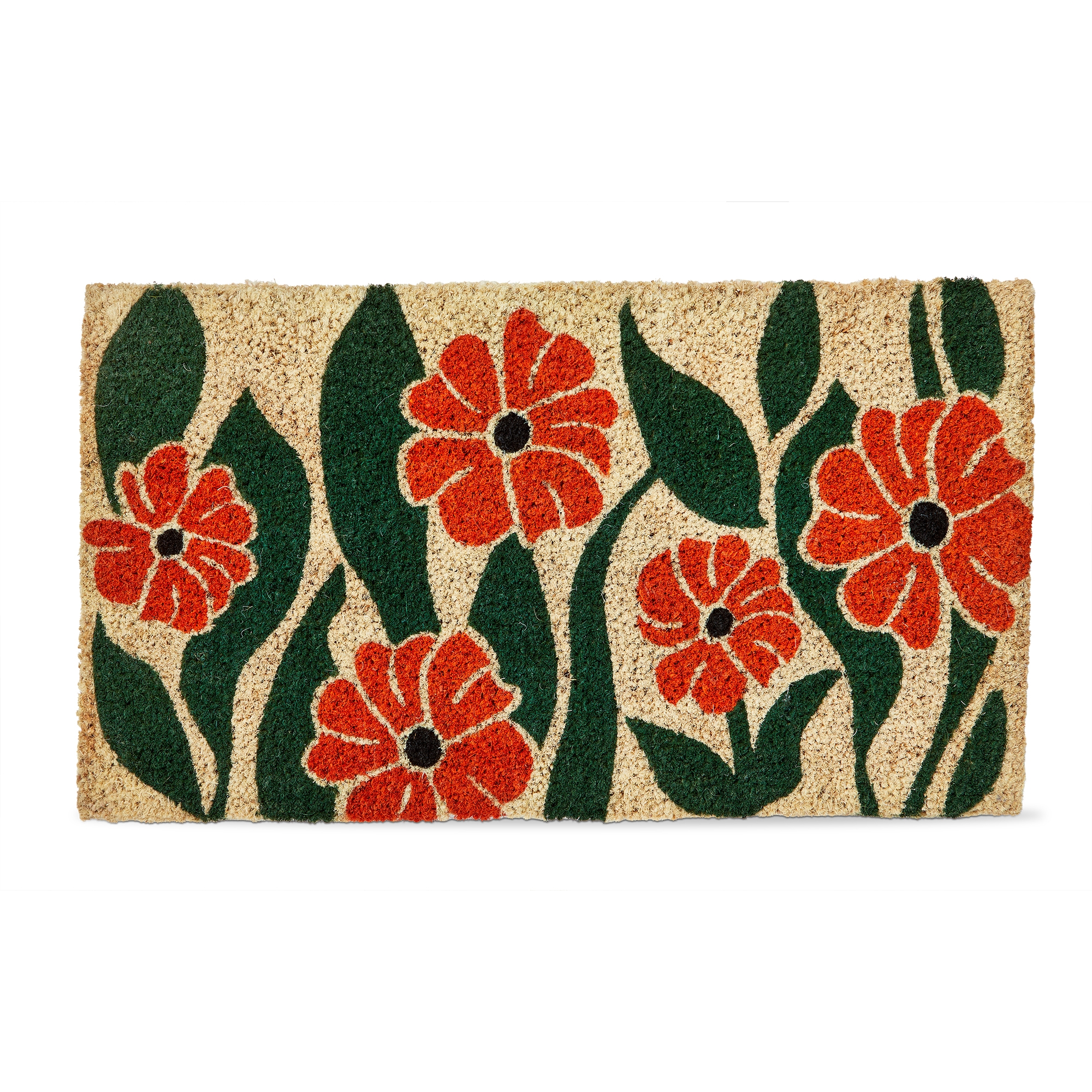 tag 1'6" x 2'6" Orange Flower Coir Mat Multi Everyday Indoor Outdoor Doormat