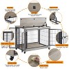 TiramisuBest Furniture Style Dog Crate Side Table on Wheels with Double Doors and Lift Top.Grey,38.58inw x 25.5ind x 27.36inh. with Grey for - 3 of 4