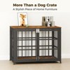 XBRIGH 26in Dog Crate with Lock & Double Door, Wooden Kennel End Table for Small/Medium Dogs, Aged Black - 3 of 4