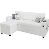 84" L-Shaped Convertible Sofa Bed with Storage, Sleeper Sectional w/ USB Ports & Cup Holders for Small Spaces - 4 of 4