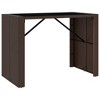 vidaXL Poly Rattan Bar Table - Modern Outdoor Furniture with Tempered Glass Top, Easy to Clean, Stable Steel Frame, Brown, 57.1"x31.5"x43.3" - 2 of 4