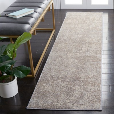 Gray and Beige Flat Woven Reversible Runner Rug