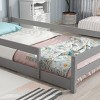 Streamdale Twin Size Wood bed with House-shaped Headboard Floor bed with Fences,Grey - 4 of 4