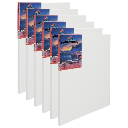 Paramount Canvas for Painting - Pack of 6,  White Canvases- 11/16" 100% Cotton Stretched Canvas, Triple-Primed for All Media, Medium Tooth, - image 1 of 4