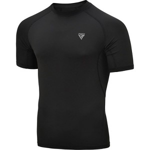 RDX T15 Short Sleeve Black Rash Guard Professional Grade Training and Competition Shirt for Martial Arts, Wrestling, and Combat Sports - 1 of 1